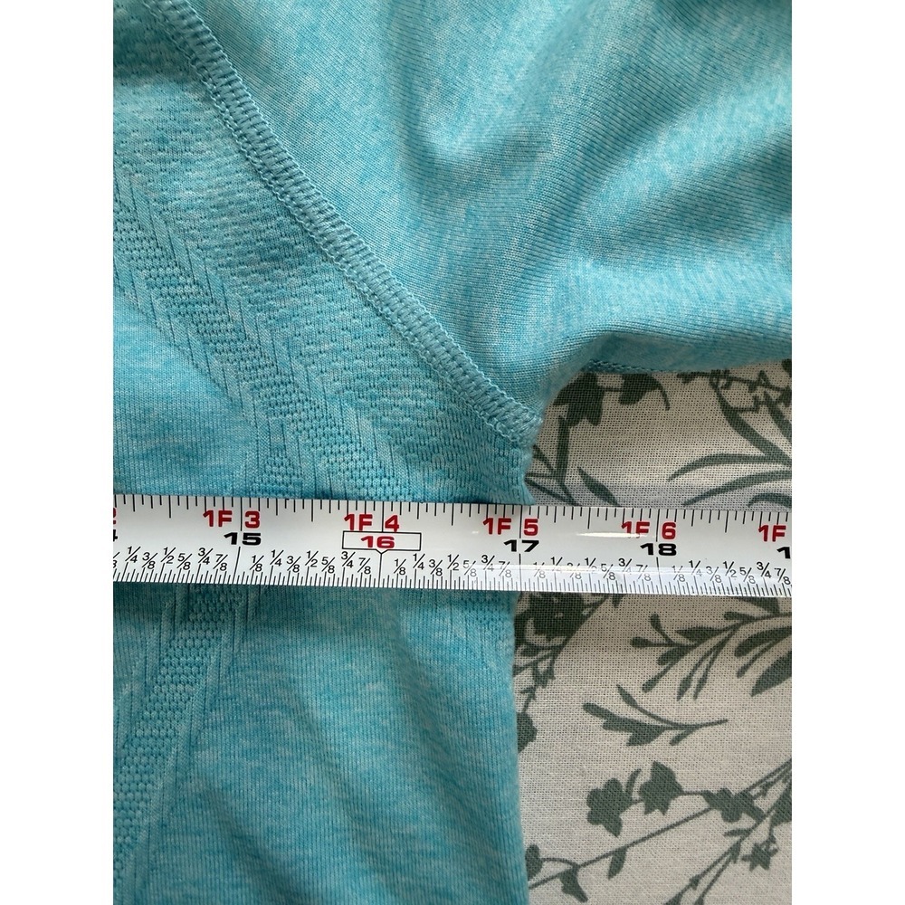 Athleta Fastest Track 1/4 Zip Pullover Blue Space Dye Ruched Medium - Picture 8 of 9